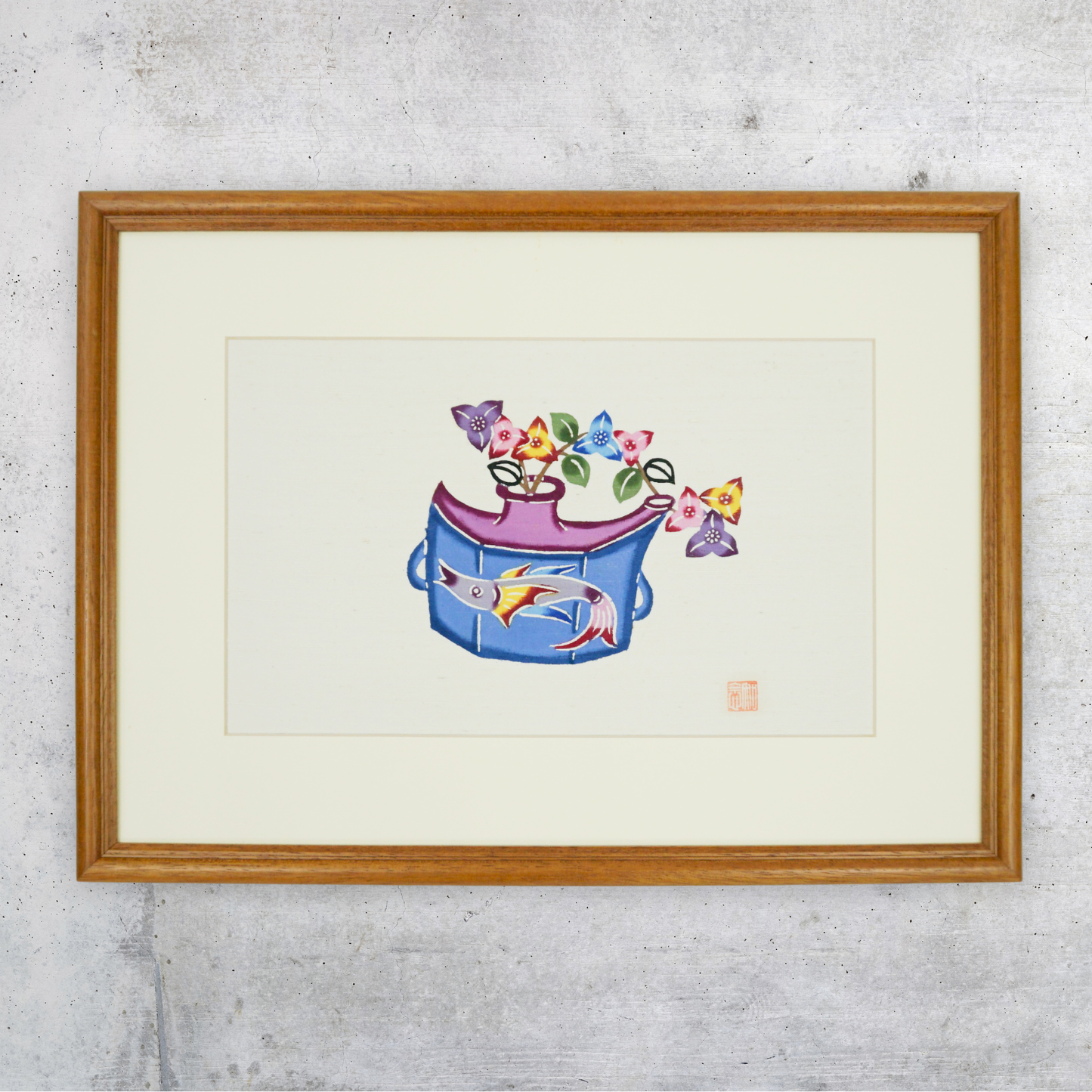 【額装】だちびんにブーゲンビリア -知念紅型研究所-