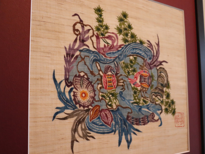 【額装】カニ・貝に海草 -玉那覇有勝-