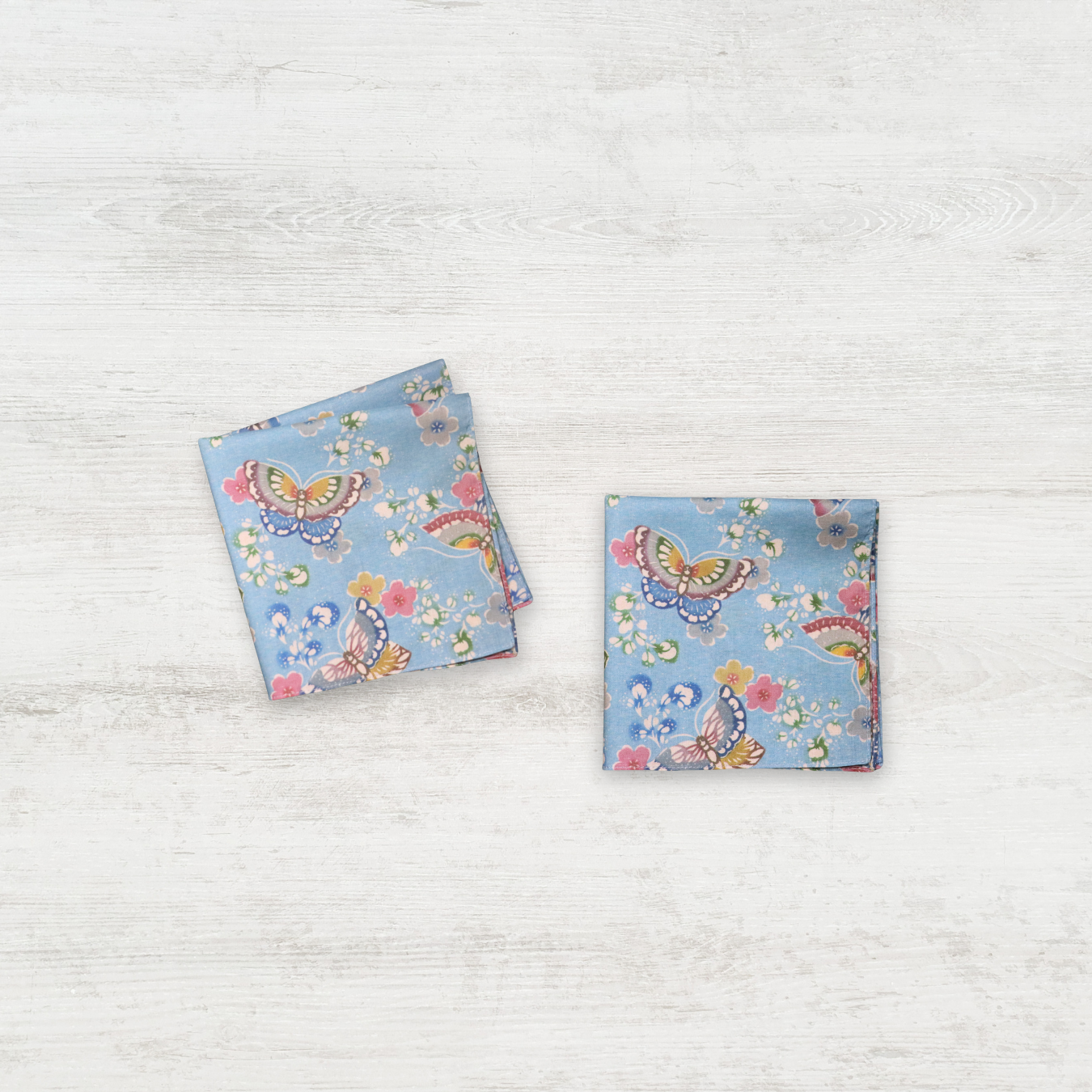 琉球びんがたハンカチ　蝶に花橘