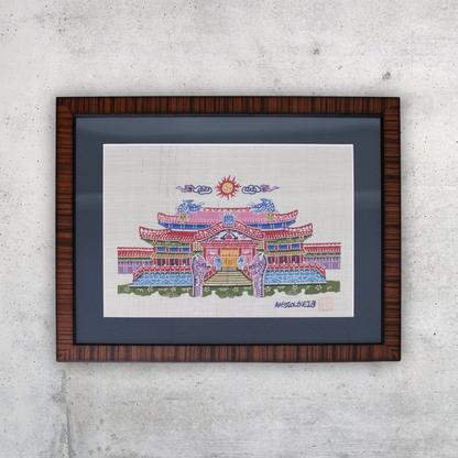 /ryukyu-bingata-framed-shuri-castle-chinen-kobo